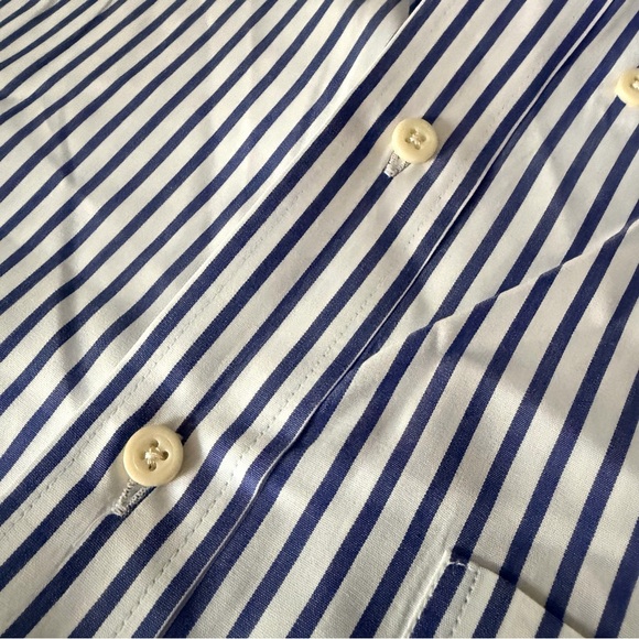 AYR women’s oversized blue and white striped button up, collar, cotton, XL - Picture 11 of 12